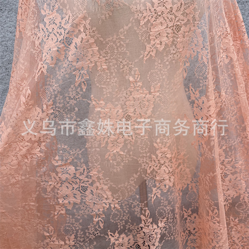外贸爆款非洲黑人Chantillylace幅宽1.5m*3m厂家现货眼睫毛花详情21