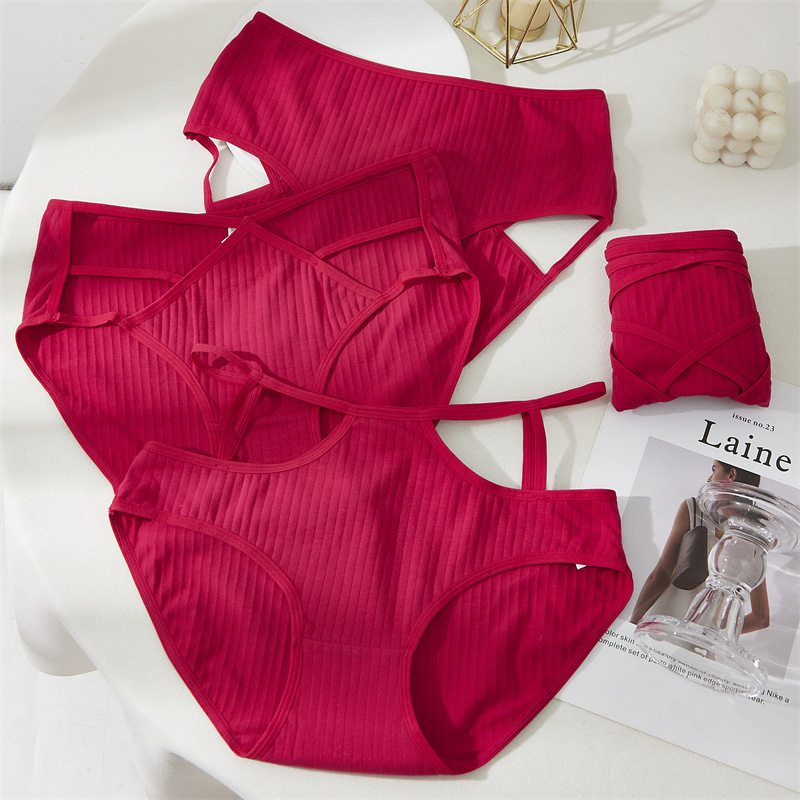 Sexy mesh underwear for women, breathable and comfortable, with fine straps, cross-cut, high-elasticity and high-waisted, large-sized Ankara red underwear for women pic 17
