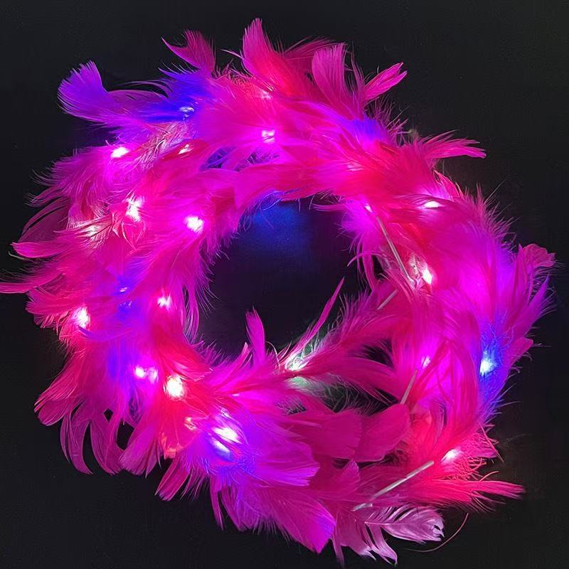 发光羽毛花环花环发光戒指玩具项链发光手镯解压玩具详情15