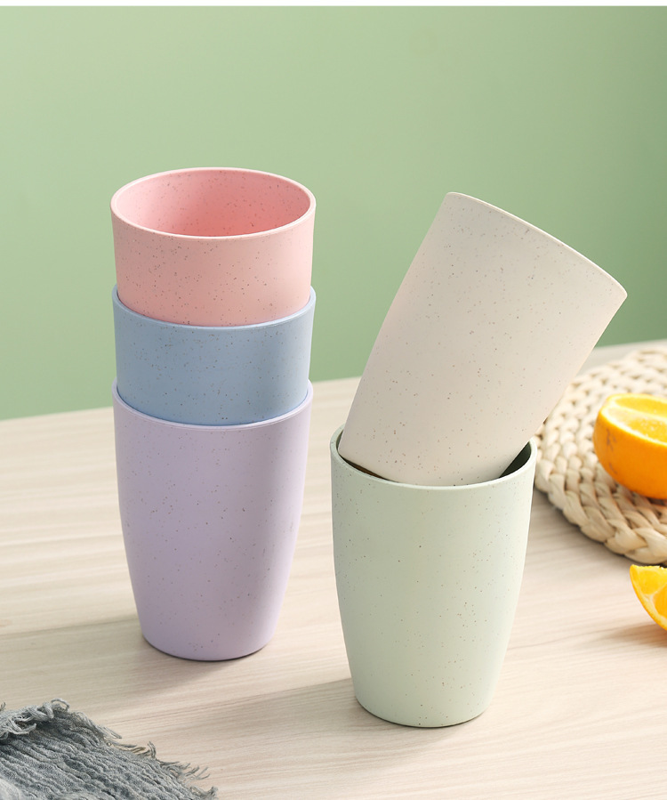 小麦秸秆杯子大肚杯简约水杯牛奶杯大容量漱口杯咖啡杯酒店刻字杯详情17