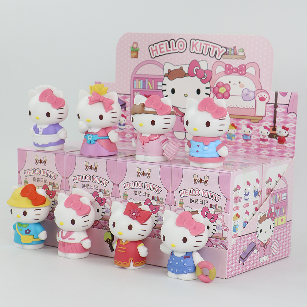 换装日记KT系列手办可爱公仔三丽鸥家族kt猫扭蛋玩具摆件批发详情4