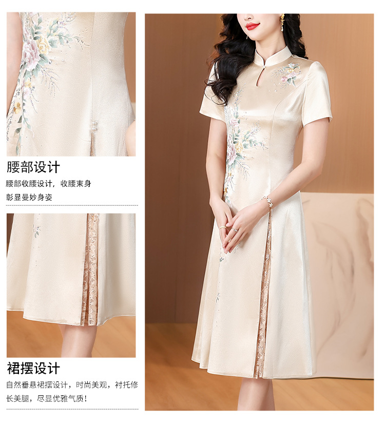 New Chinese-style elegant wedding dress for Grandma Xi, cheongsam dress, 2025 new style elegant mom dress pic 6
