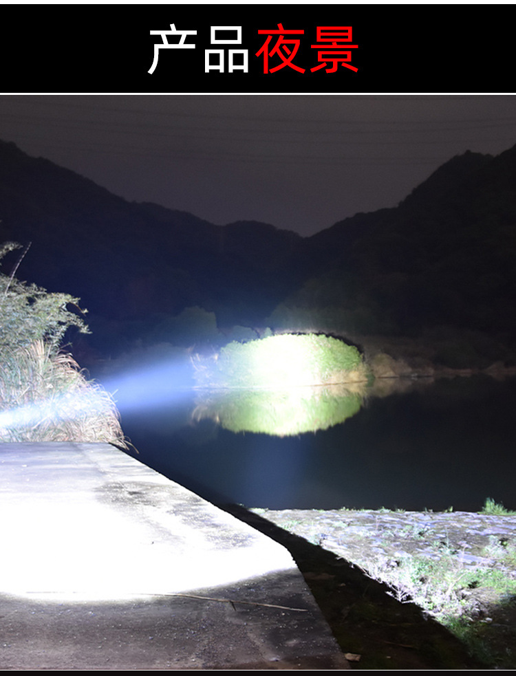 Cross-border LED outdoor strong bald light strip, COB rechargeable headlamp, cycling night fishing, running light, white and red dual-light pic 17