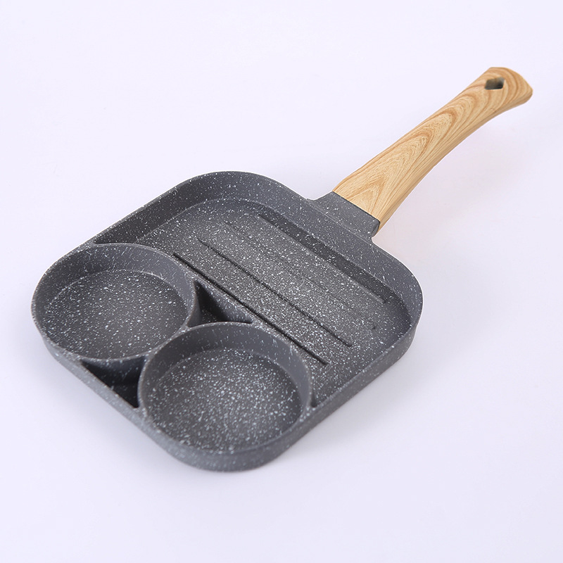 Cross-border new product: Tourmaline four-hole egg frying pan, non-stick flat egg dumpling pan, breakfast egg hamburger frying pan, kitchen pic 14