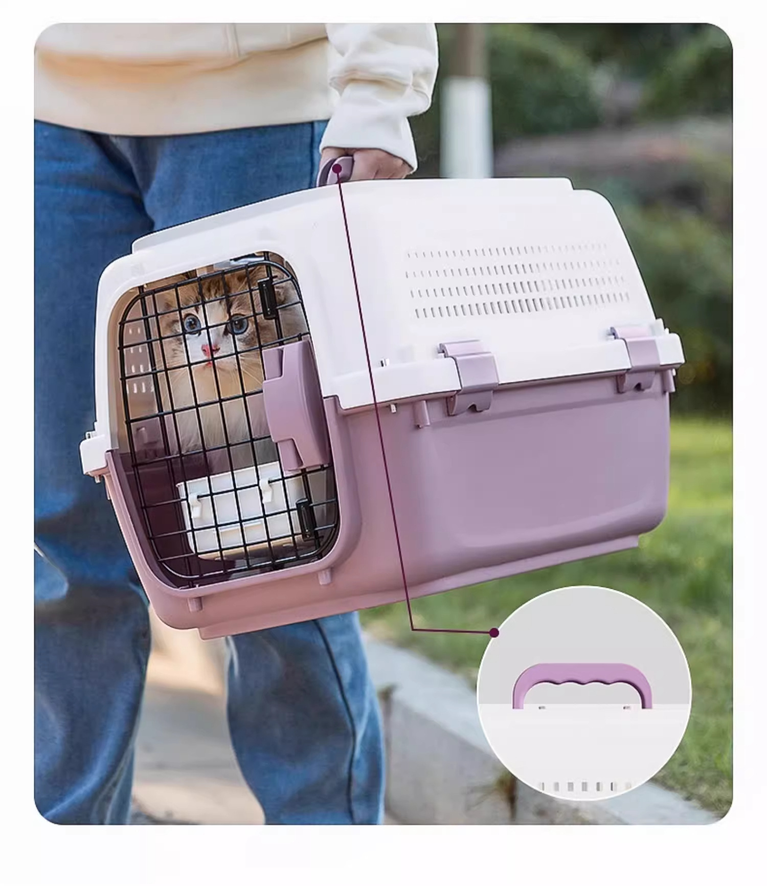 Pet aviation box, cat and dog consignment box, cat cage, portable for going out, car dog cage, cat bag, special for small dogs pic 21