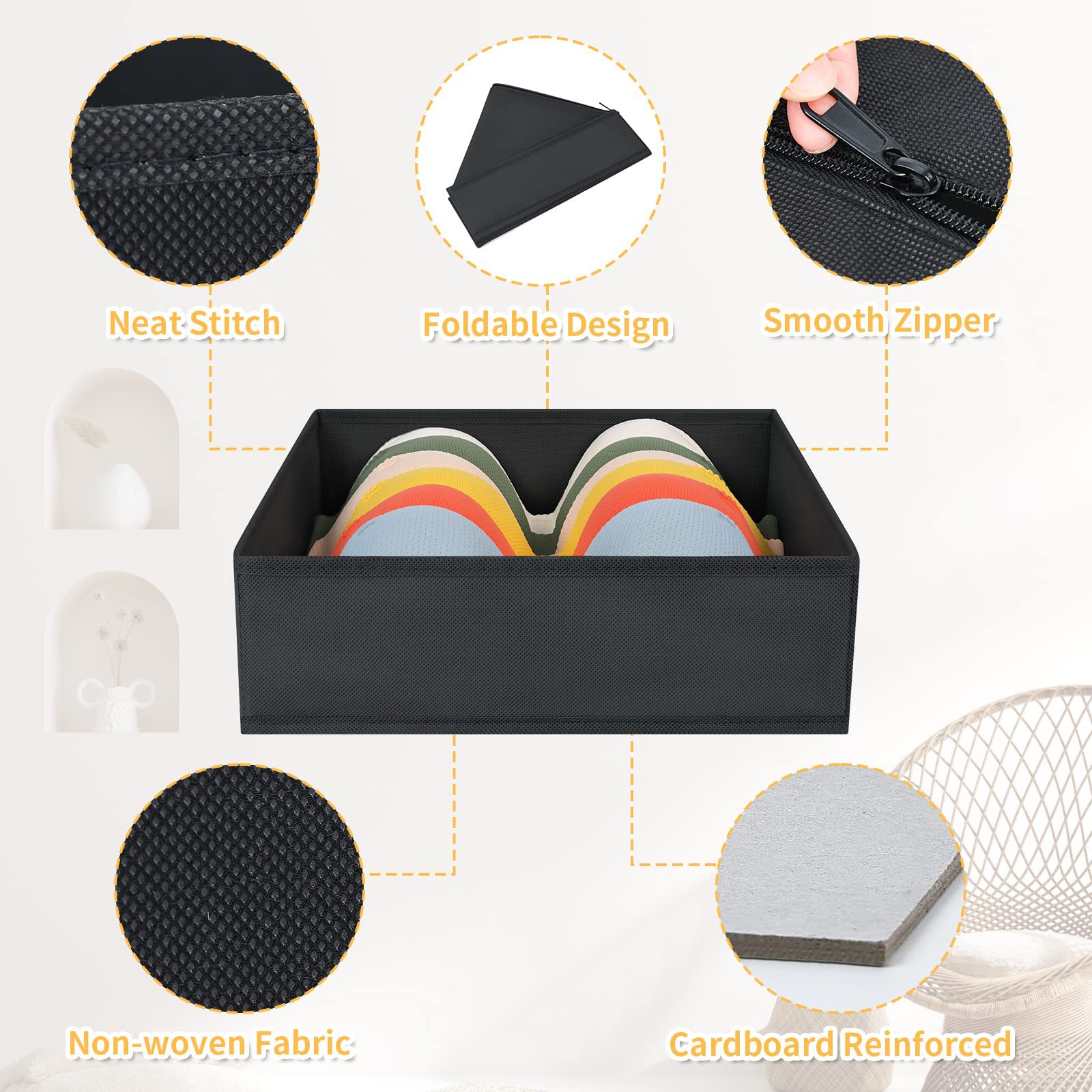 Household daily washable non-woven fabric underwear storage box, foldable storage box, wardrobe drawer storage box pic 3