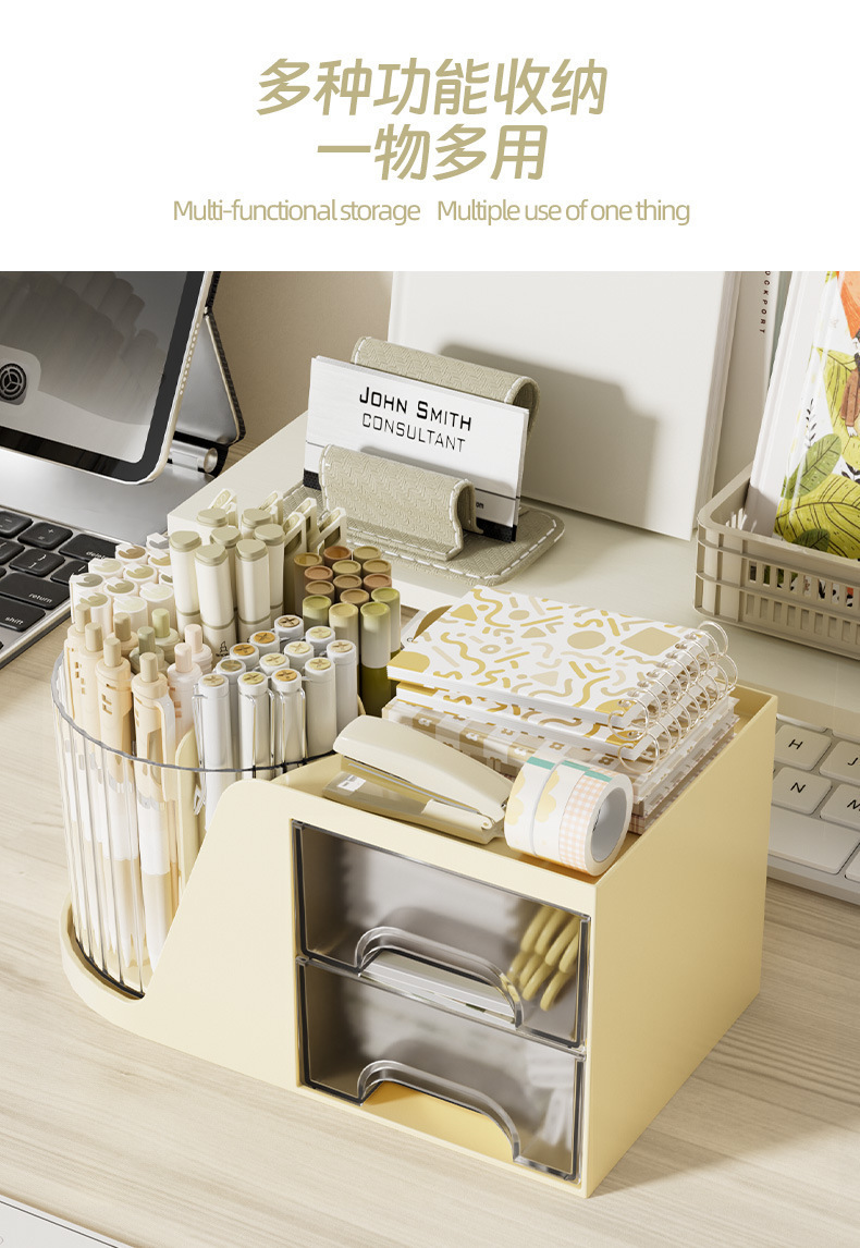 Desktop storage box, rotating makeup brush storage cylinder, cosmetics countertop, dressing table, lipstick and eyeshadow pen holder, storage rack pic 6