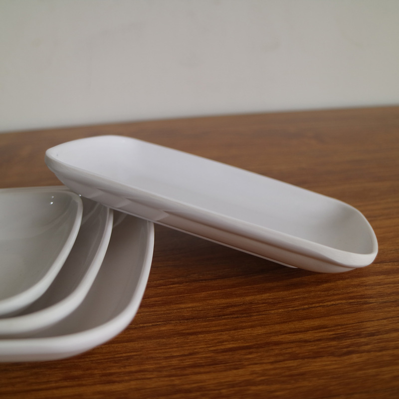 White melamine thickened oval plates, den-shaped plates, barbecue plates, stir-frying plates, snack plates, roast meat plates, in stock, factory wholesale pic 17