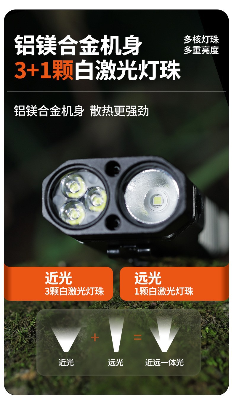 Pailide EDC aluminum alloy multi-functional high-intensity flashlight, RGB colorful outdoor keychain light, warning magnetic work light, high and low beam integrated mountain and camping light pic 15