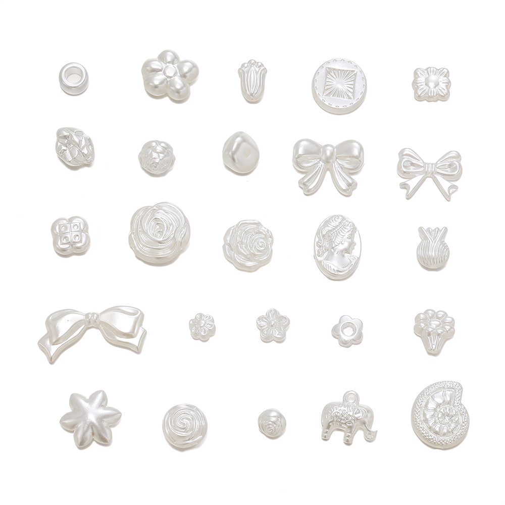 ABS仿珍珠 巴洛克风花朵仙人掌蝴蝶结 奶油胶diy手工串珠耳环配饰详情6