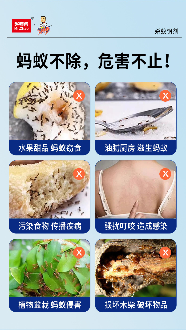 定制OEM/ODM赵师傅蚂蚁药贴牌代工灭红火蚁白蚁胶饵剂野外户外用详情5