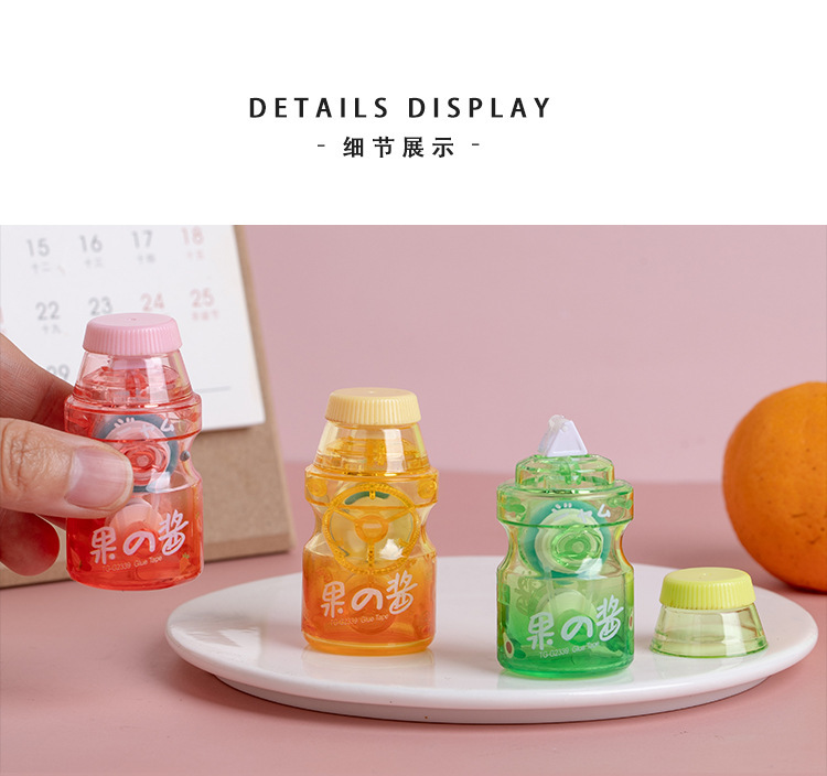 天高厂家果酱点点胶创意酸奶瓶点点胶水果元素粘贴双面胶定制详情8