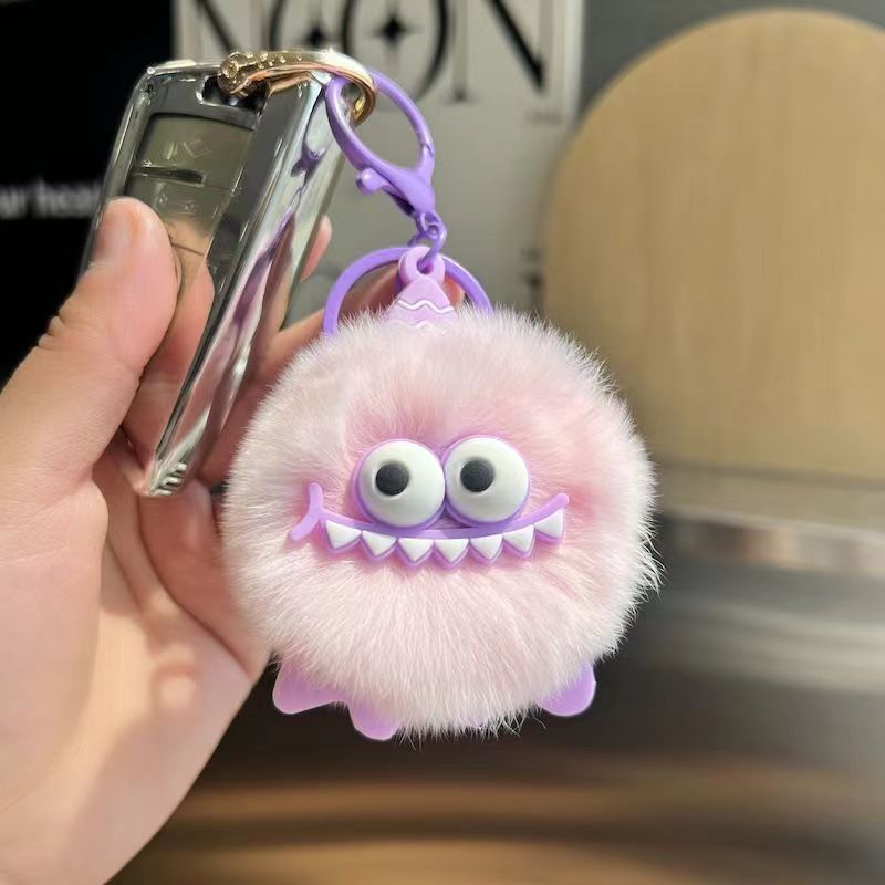 可爱小社恐仿獭兔毛皮草挂件超萌毛绒玩具钥匙扣玩偶批发恐龙挂件详情15