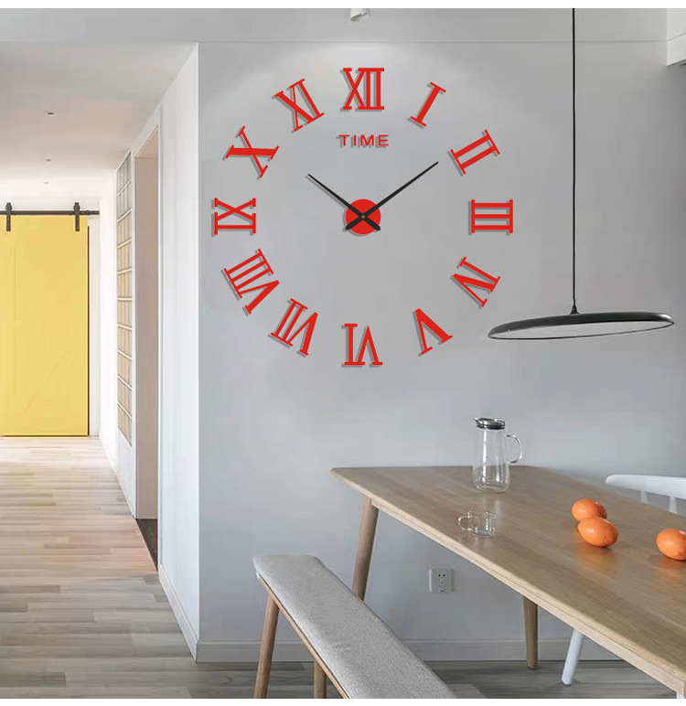 Creative Nordic living room acrylic three-dimensional decorative clock, bedroom diy silent wall clock, home wall-mounted clock pic 27