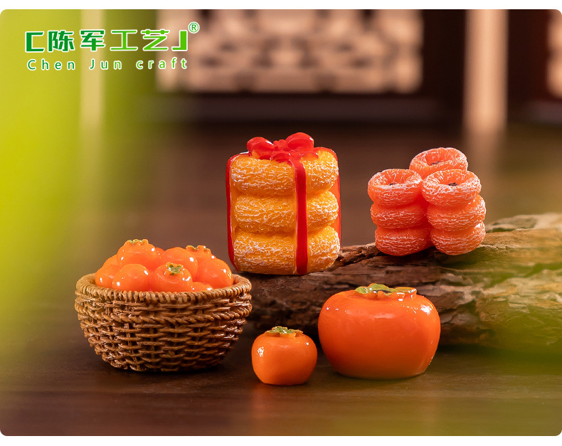 Micro-landscape creative simulation persimmon food play, persimmon as you wish, diy decorative blind bag accessories, mini miniature small ornaments pic 44