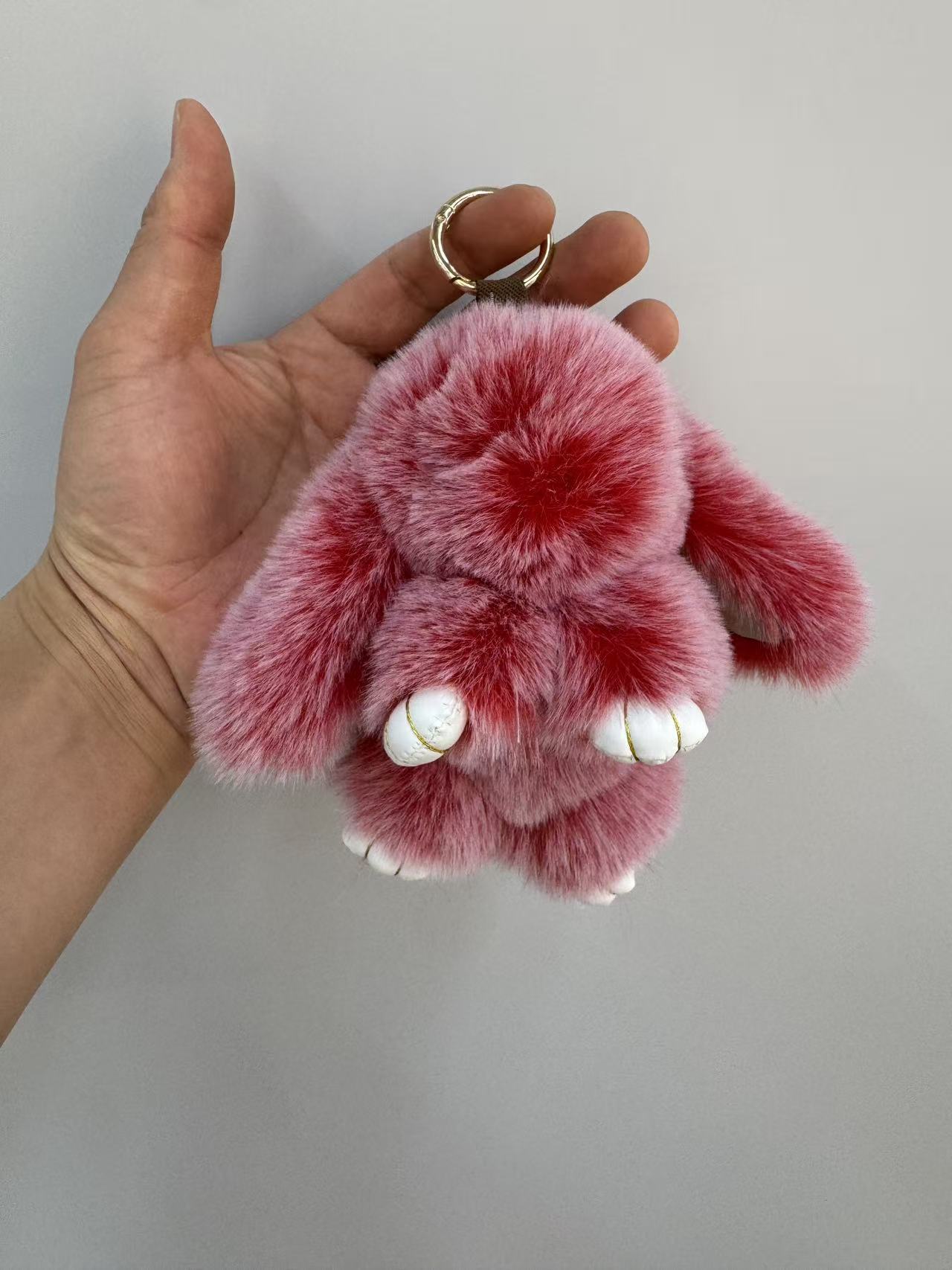 厂家批发仿獭兔毛装死兔挂件可爱小兔子包包手机车饰挂件萌兔饰品详情15