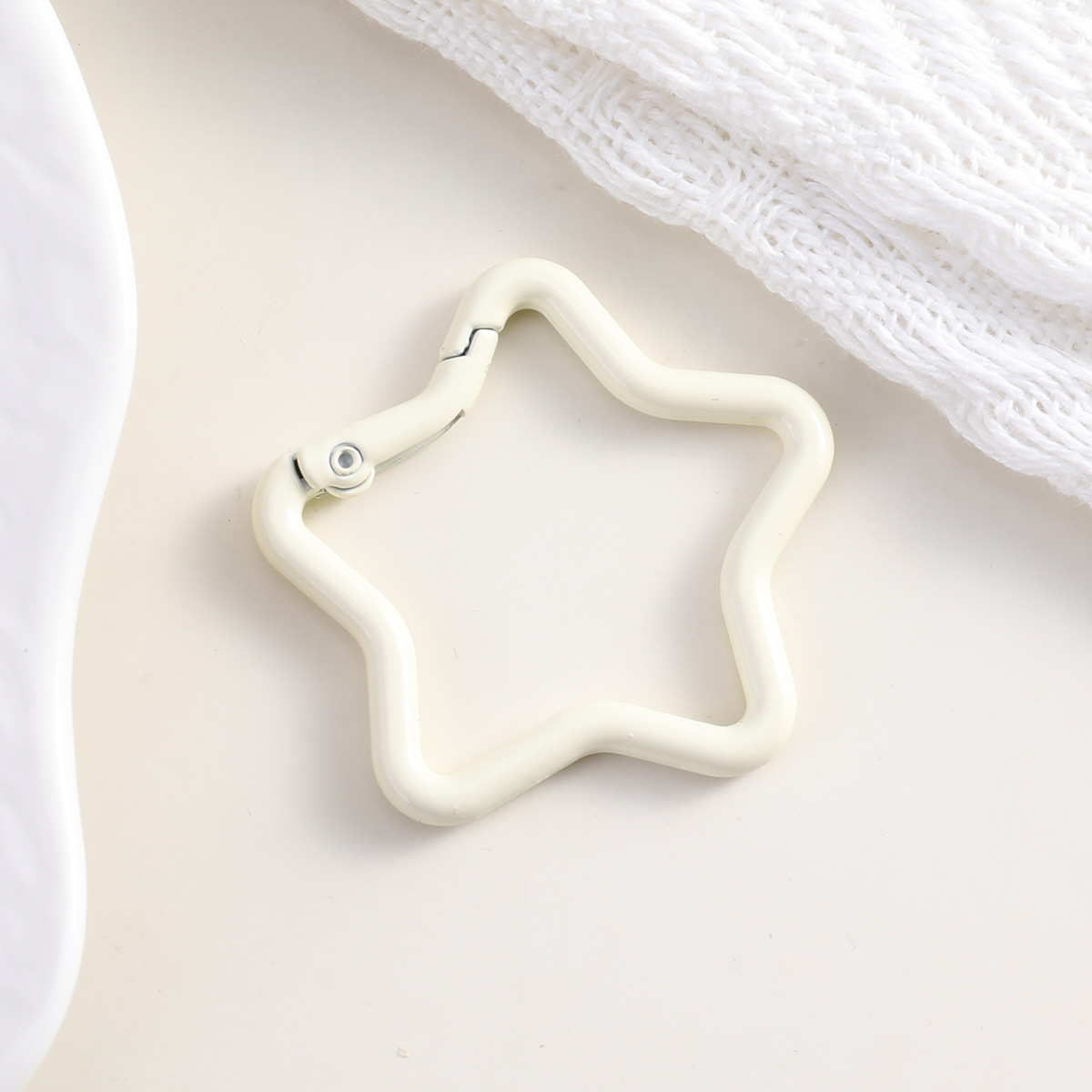 彩色五角星弹簧扣开口环 diy饰品配件箱包挂饰合金烤漆星星钥匙扣详情18