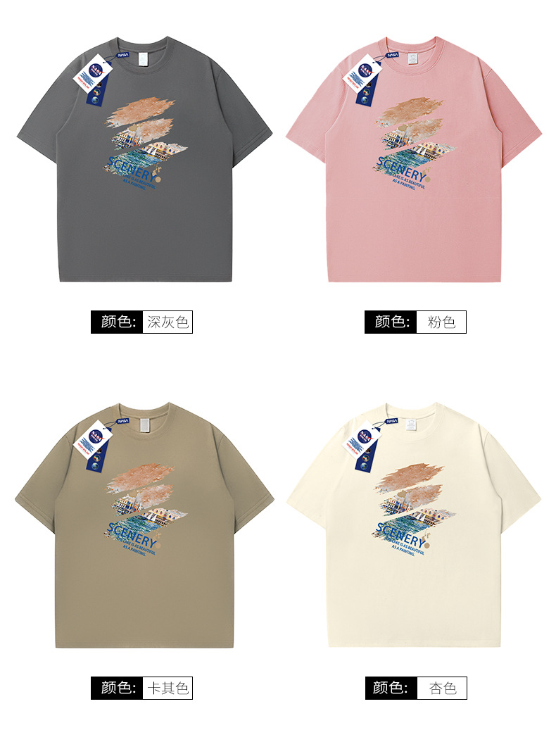 NASA 联名2025夏季新款时尚百搭字母印花T恤户外运动情侣短袖上衣详情6