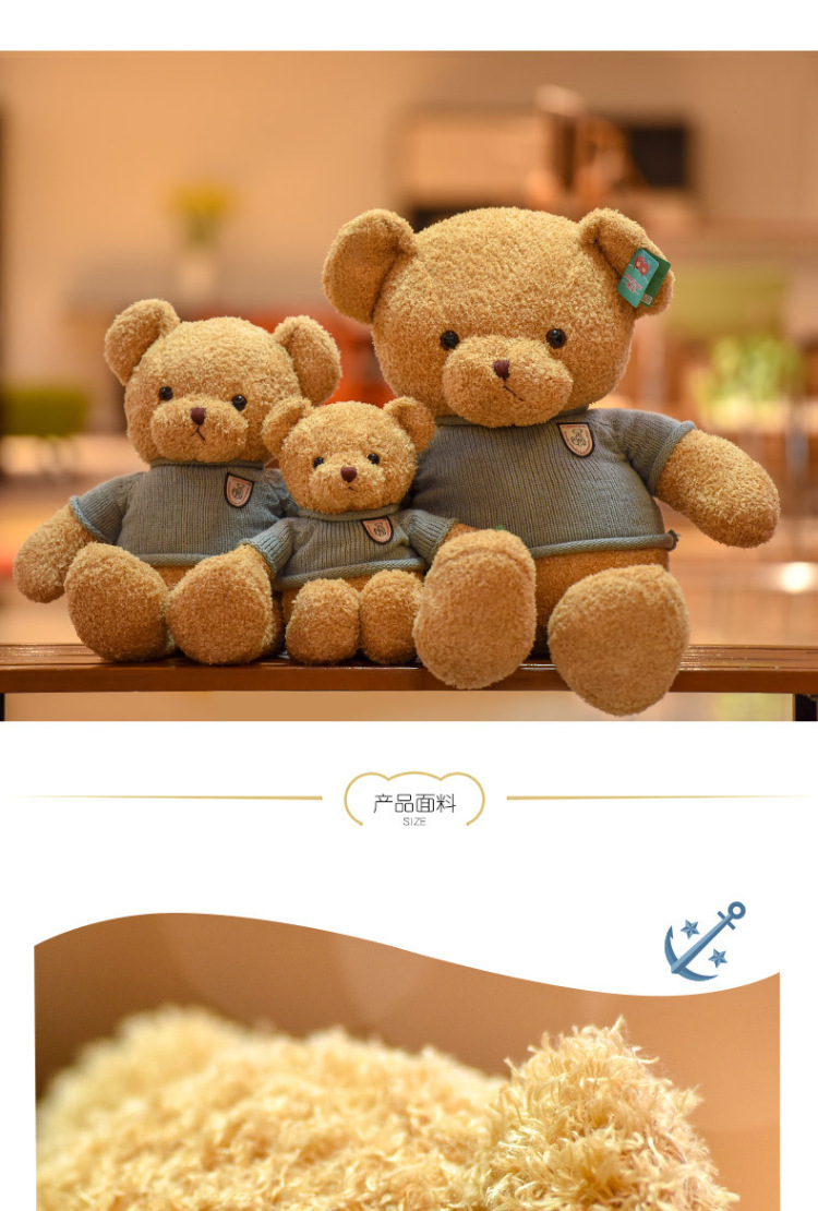 可爱抱抱熊泰迪熊公仔玩偶陪睡穿衣小熊布娃娃毛绒玩具礼物批发详情4