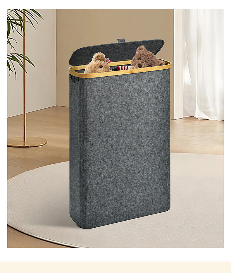 Amazon 600D cationic dirty clothes basket with lid, foldable bathroom toilet paper storage basket, multi-functional storage basket pic 14