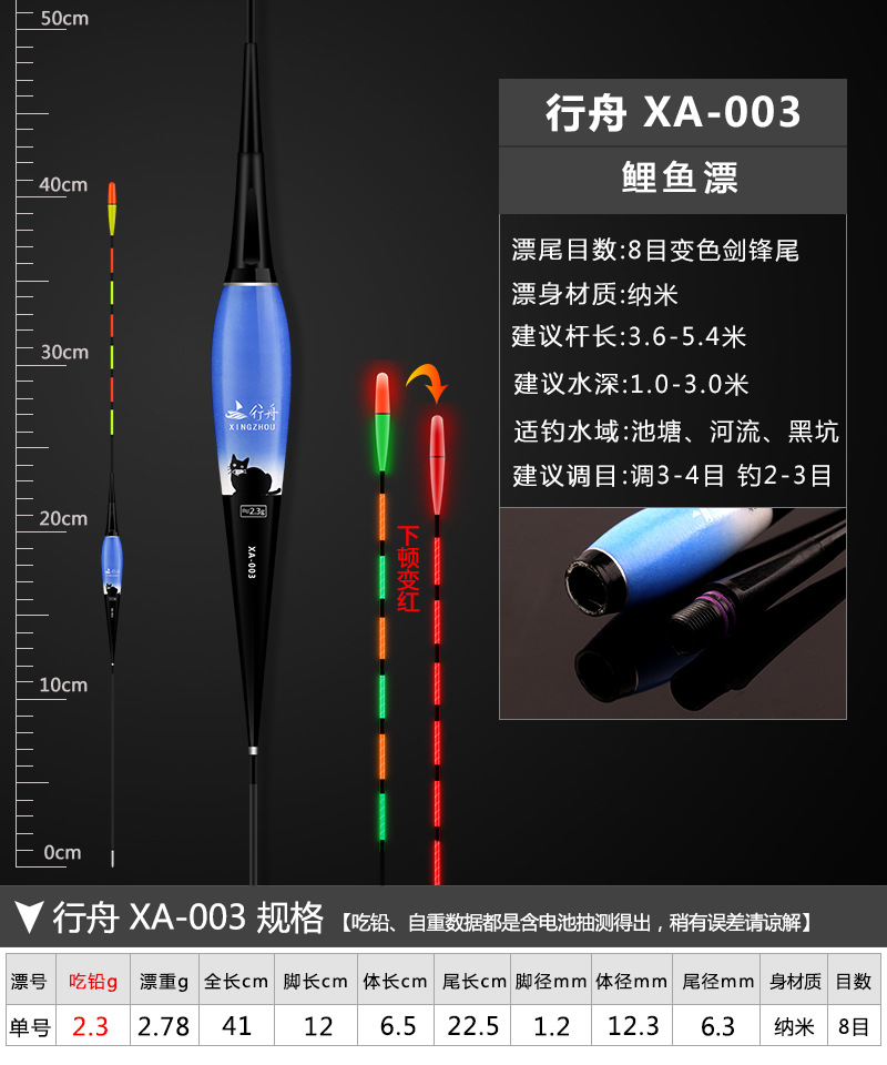 Luminous float bite hook color-changing float large object electronic float night fishing carp float super bright intelligent alarm fishing gear hard tail pic 73