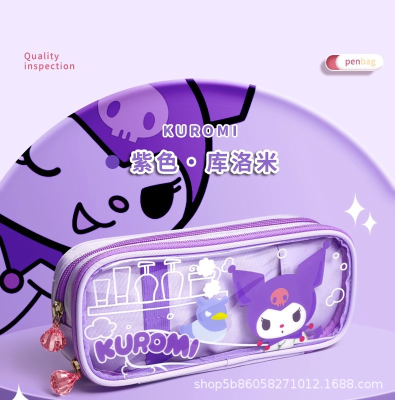 三丽鸥库洛米笔袋女生玉桂狗双层文具盒高颜值多功能笔袋可爱女孩详情5