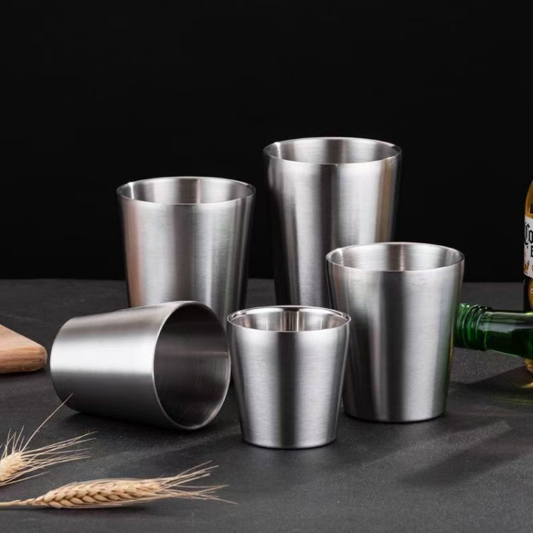 豪凯餐具韩式304不锈钢双层防烫隔热杯 商用啤酒杯餐厅饮料咖啡茶杯子详情21