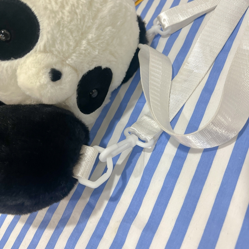 2024新款时尚熊猫双肩包清新甜美可爱卡通毛绒玩具包仿真抱枕背包详情49