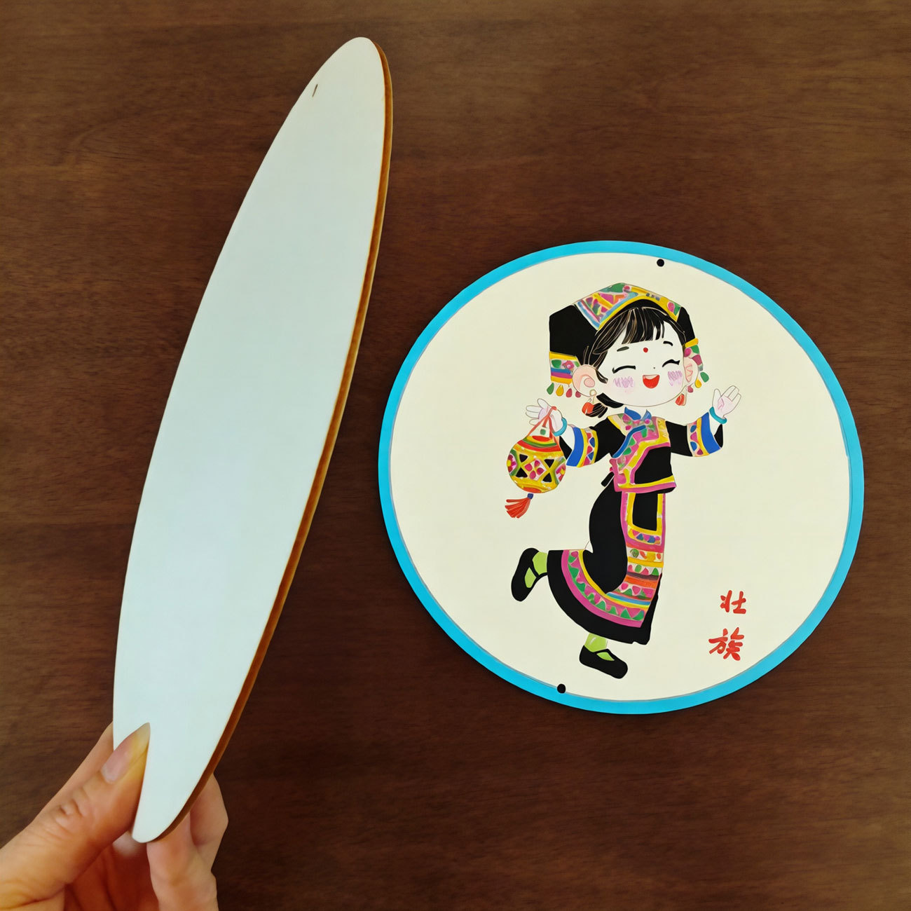 广西三月三壮族文化手工diy材料包民族研学亲子美育节日装饰团扇详情11