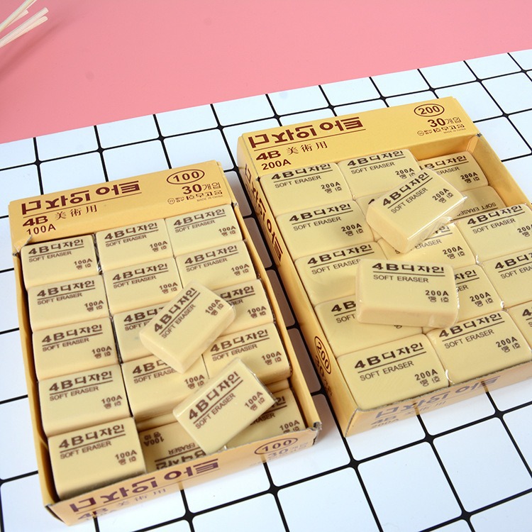 Erasers in stock: 50A, 100A, 200A, 4B art erasers, student exam erasers in bulk, one piece on delivery pic 4
