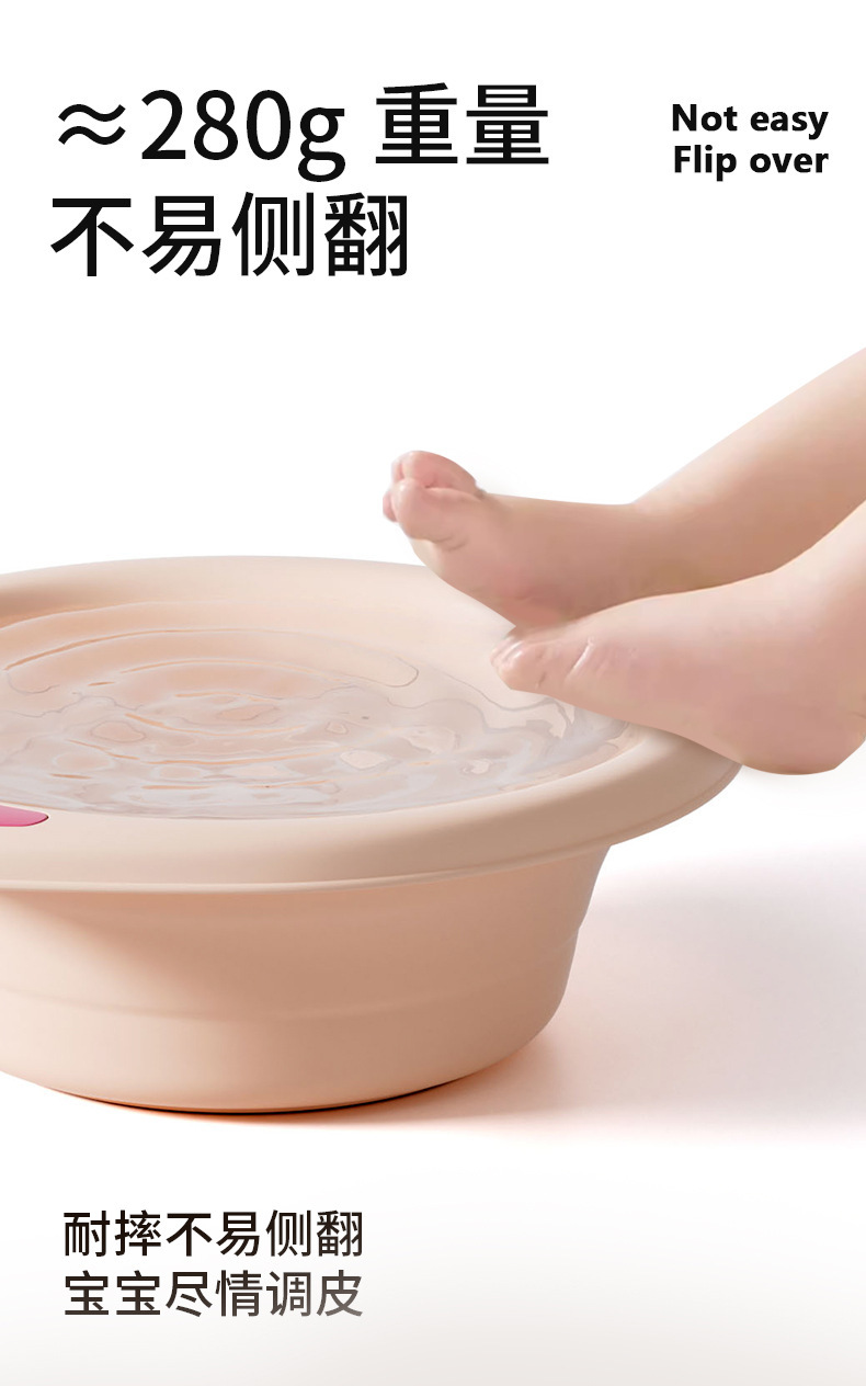 婴童 卡通折叠脸盆宿舍洗屁屁可折叠婴儿家用旅行便携式脸盆婴儿浴盆详情4