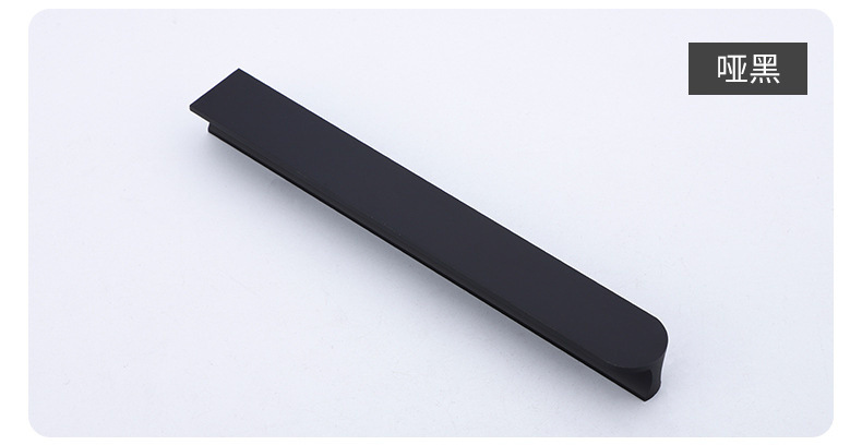 厂家直供现代简约铝合金柜门把手衣柜电视柜橱柜黑色家具五金拉手详情9