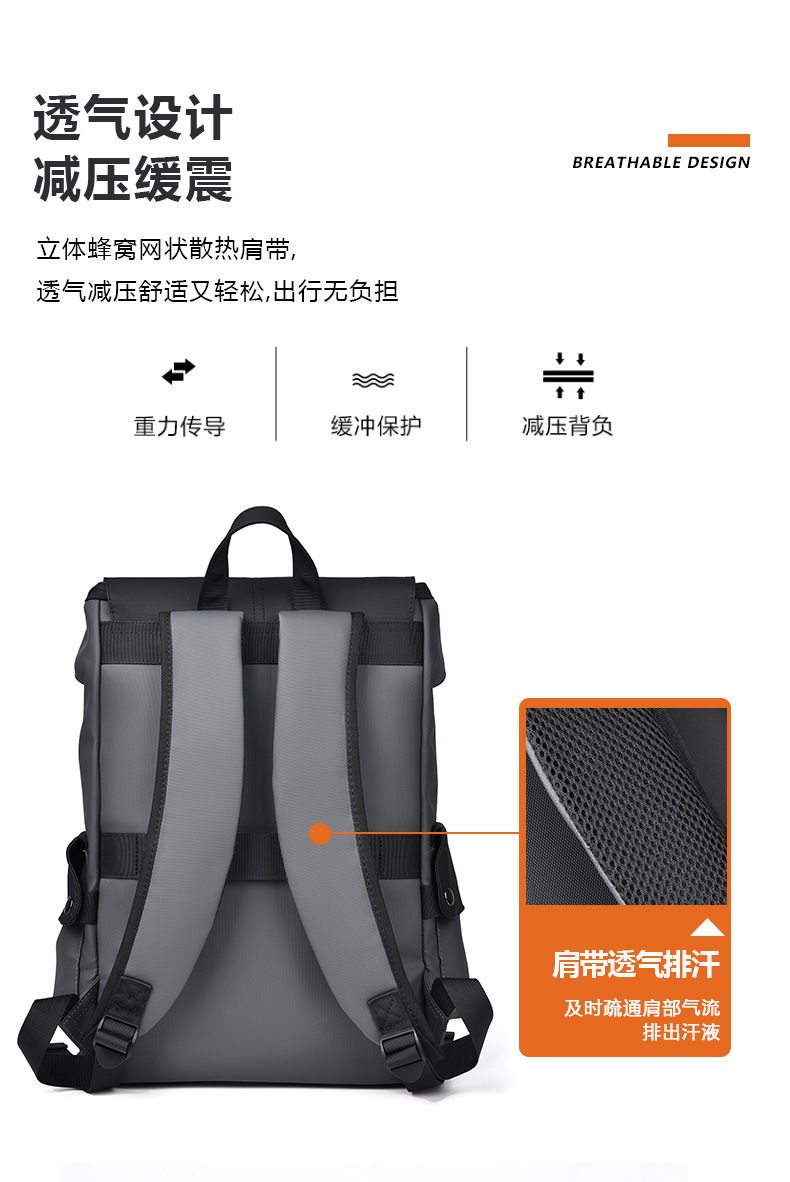 Transfronteriza nueva mochila de negocios mochila de hombre bolsa de computadora de viaje de gran capacidad bolsa de energía de moda cuero PU pic 12