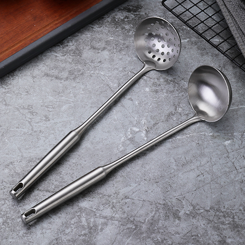 镀金 跨境 加厚不锈钢汤勺火锅漏勺隔油勺套装家用厨具防烫火锅勺详情18