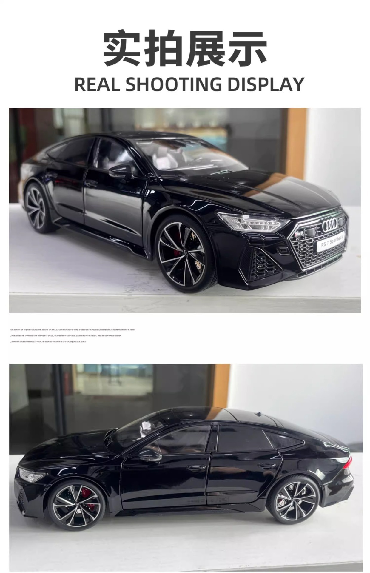 Official authorized 1:18 Audi RS7 alloy sound and light Rebound car six-door model Toy car model, boy gift car model pic 20