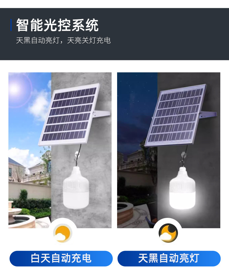 Cross-border solar bulb lamps, power outage emergency household outdoor lighting lamps, night market street stall camping LED bulb lamps pic 6
