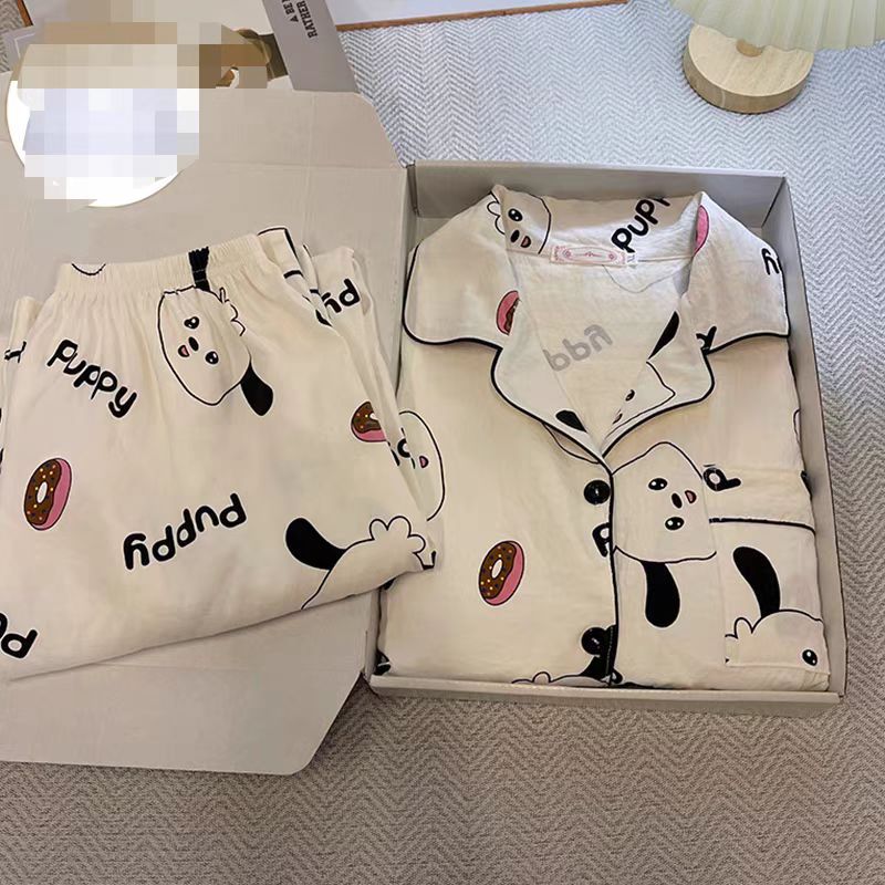 Spring new Cloud cotton Korean InS-style long-sleeved pajamas for girls, sweet and cartoonish, cute student home wear set pic 24