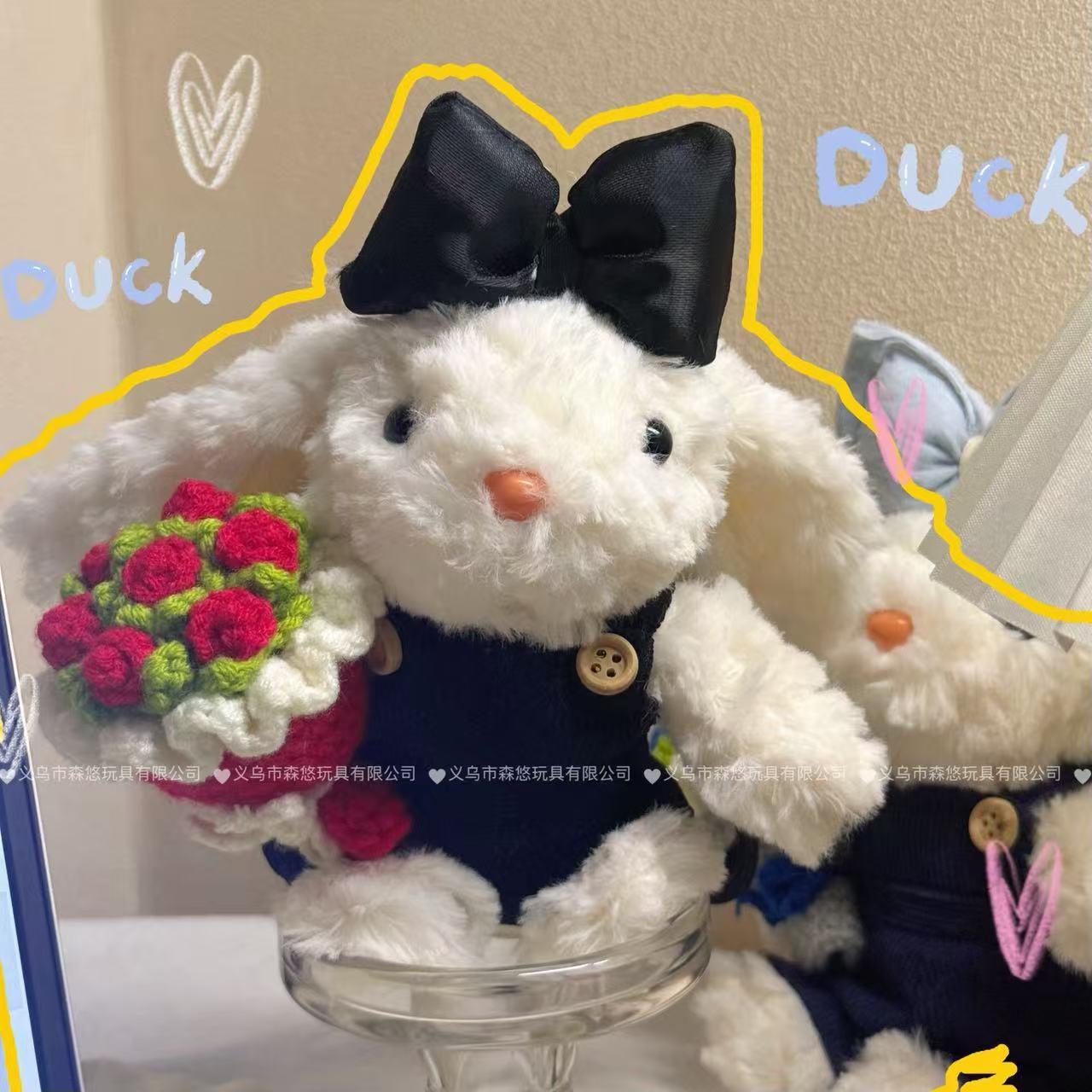 可爱兔垂耳兔毛绒挂件玩偶可爱挂饰高颜值多巴胺萌物送生日礼物详情5