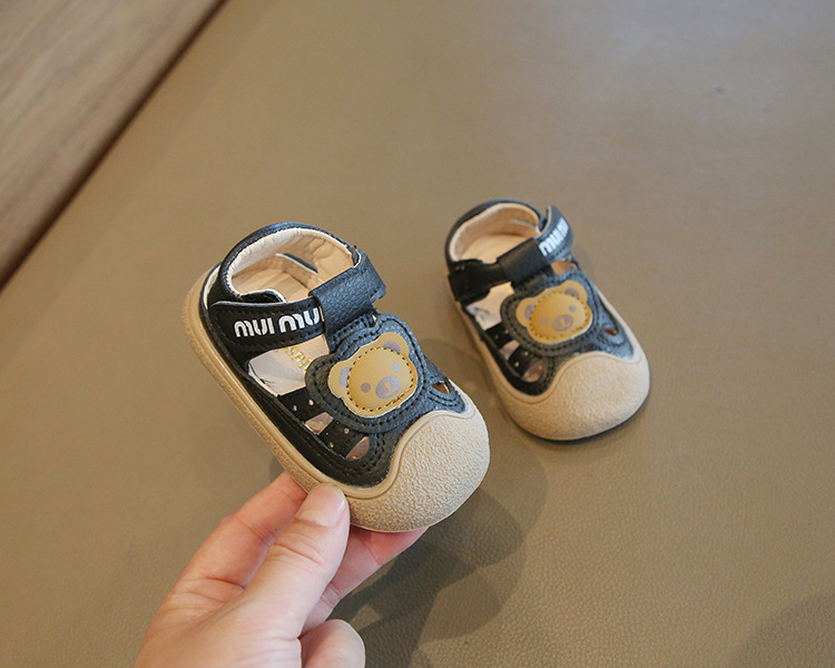 夏季新款婴儿学步鞋男女小童软底沙滩鞋0-3岁包头防滑凉鞋潮护脚详情15