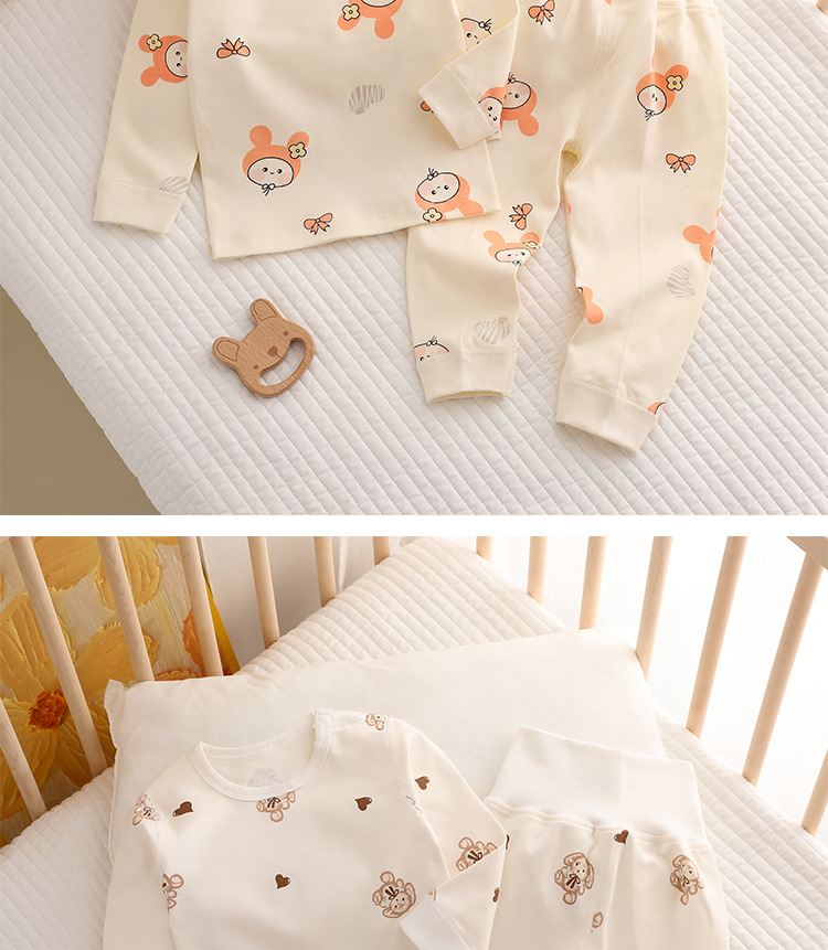 婴儿衣服秋衣秋裤新生儿分体衣套装满月服春秋冬季款睡衣全棉无骨详情21