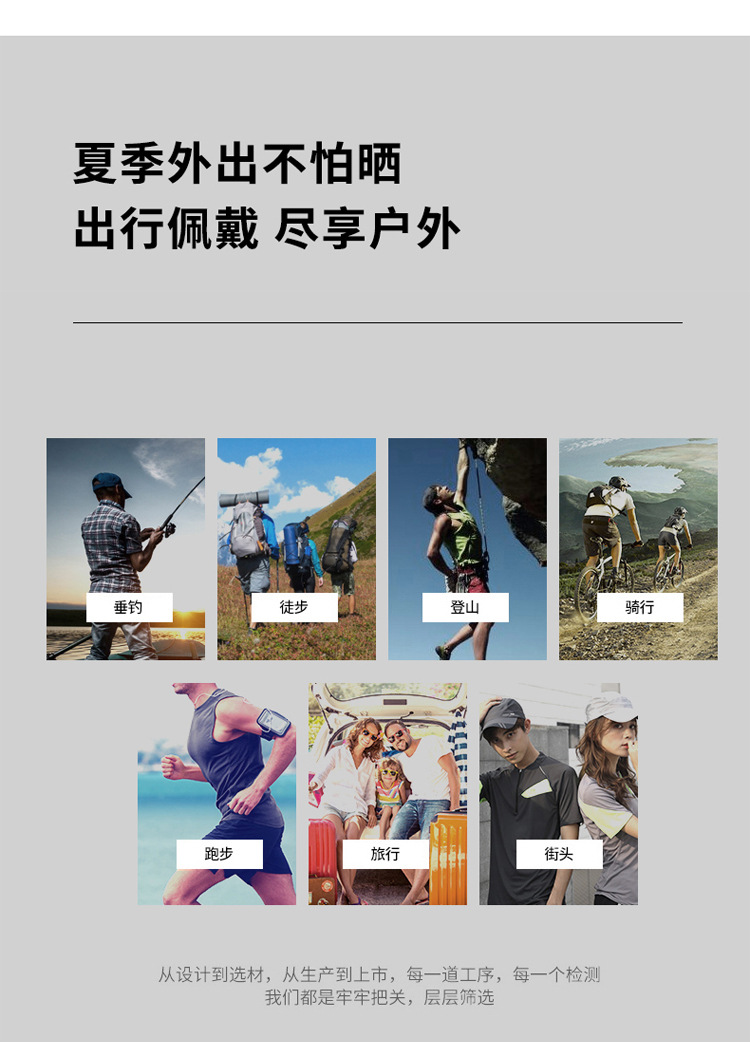 Factory direct sales of spring and summer hats, outdoor travel cycling sun hats, sun-protective fisherman hats, shawls, and custom-made fishing hats pic 4