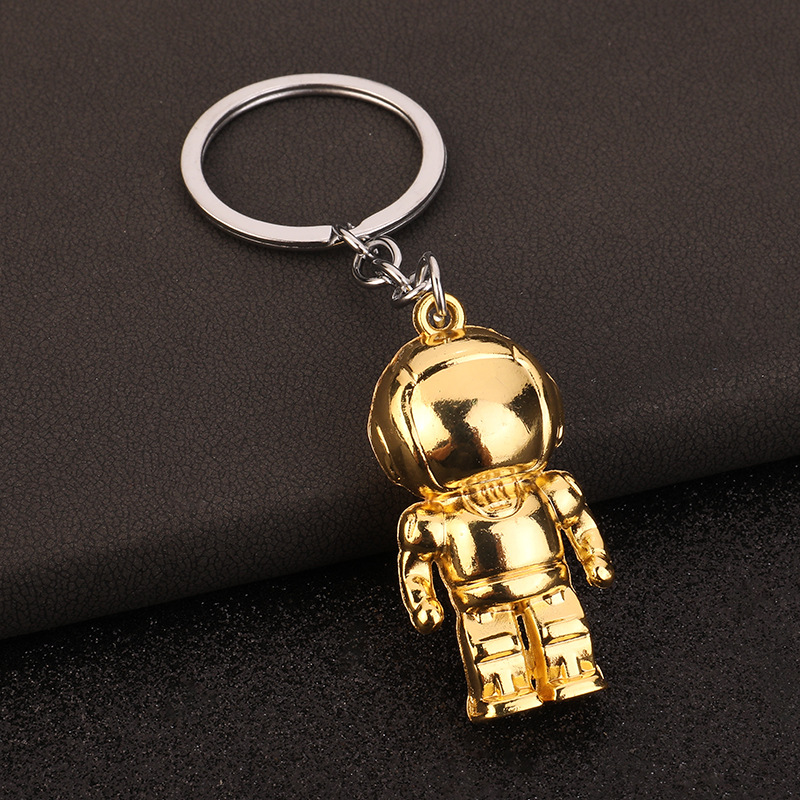 跨境金属太空人工艺品钥匙扣挂件现代简约汽车情侣礼品创意钥匙链详情2