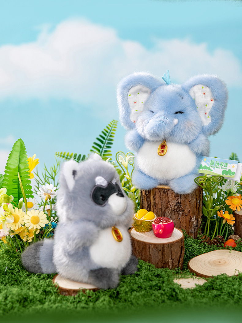 Blue elephant, grey squirrel, black and brown puppy, trendy toys, custom plush dolls pic 18