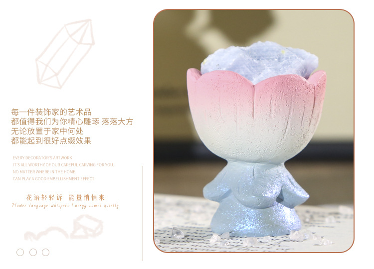 如沐花间能量盲盒 创意水晶设计树脂工艺品摆件桌面装饰摆件盲盒详情14