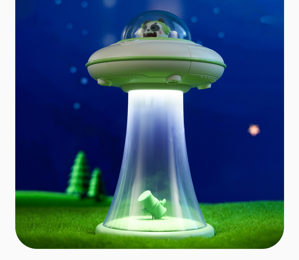 萌宠太空飞碟夜灯卡通摆件小夜灯USB充电款智能无极调光小夜灯详情18