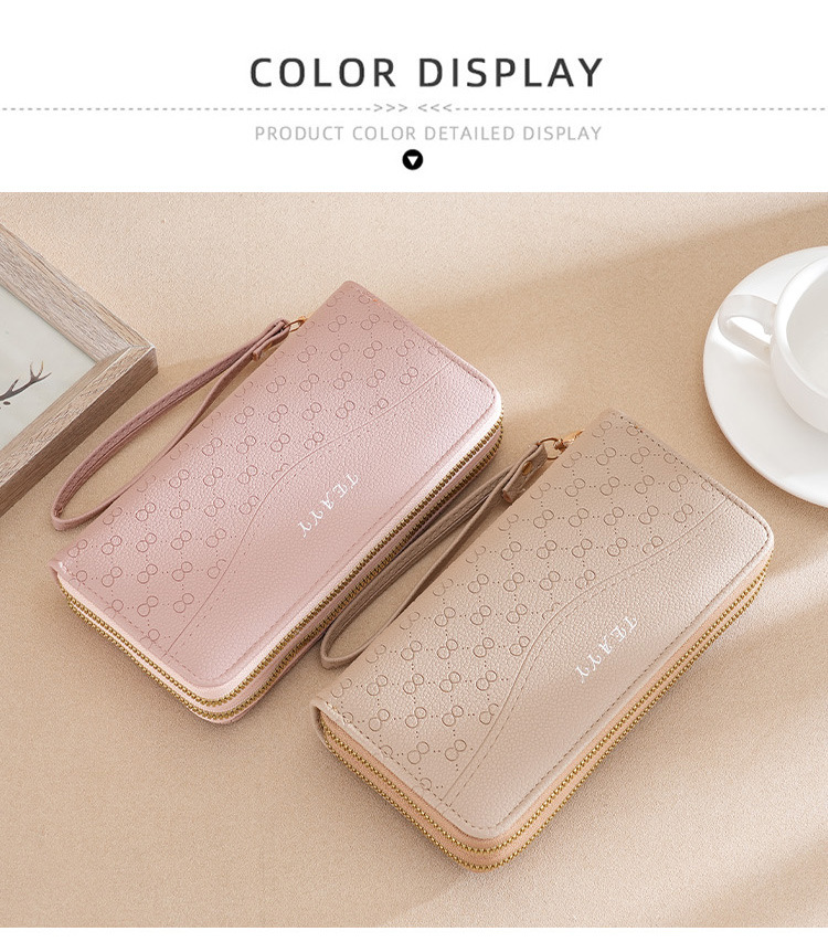 钱包女生长款双拉链wallet手机包女士钱夹大容量手拿包零钱包批发详情9