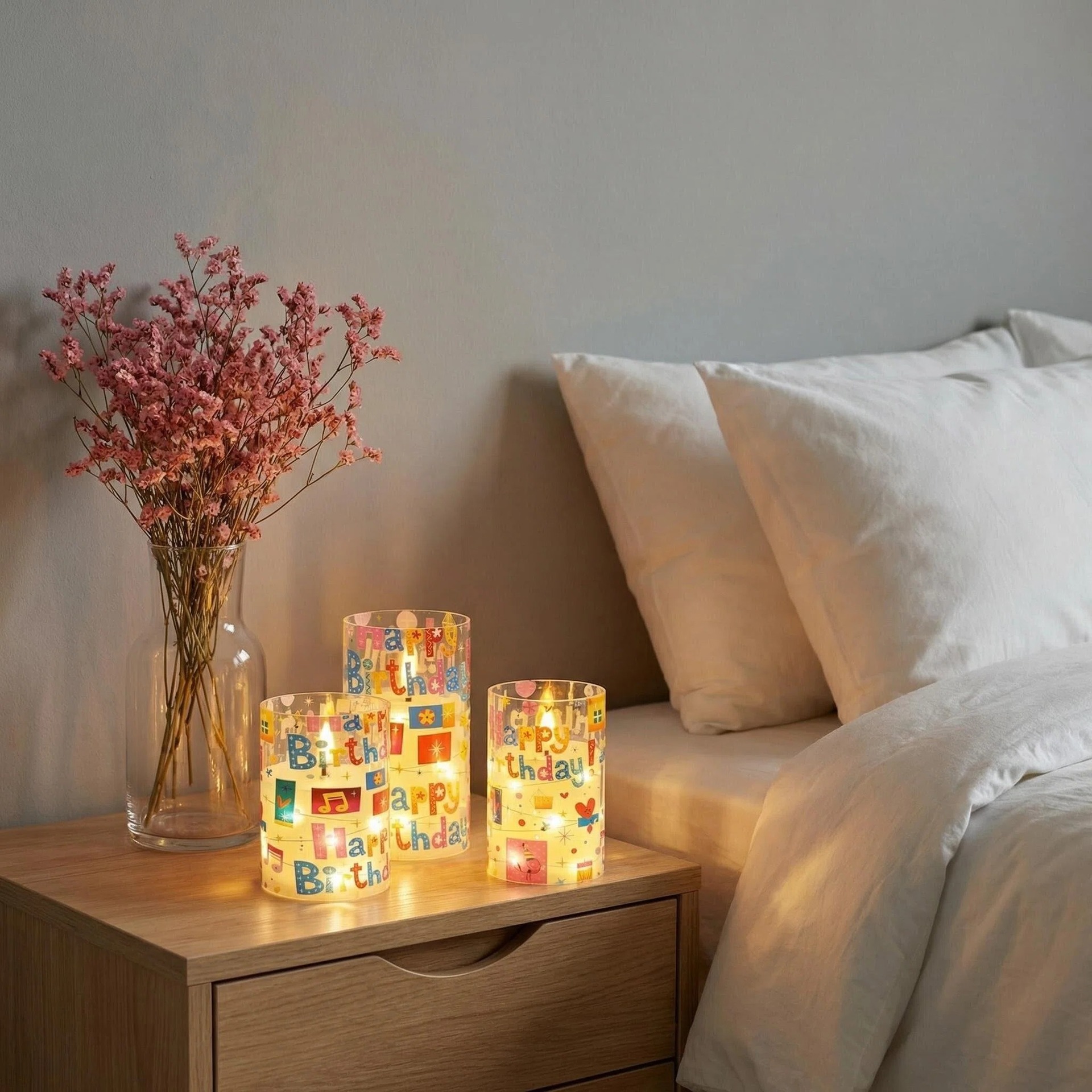 Uv-printed new HAPPY replaceable pattern luminous decorative candle 7.5 electronic candle factory direct sales pic 6