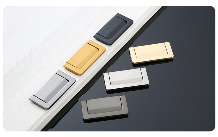 Modern and simple home decoration: Hidden cabinet door handles, zinc alloy multi-color thickened drawer door hidden handles pic 14