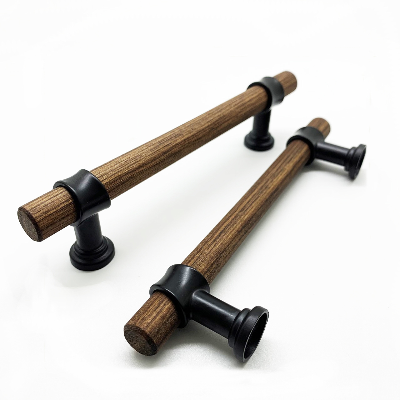 深蓝家现货实木榉木五金木把手酒柜厨柜衣柜门抽屉拉手红木胡桃木详情19