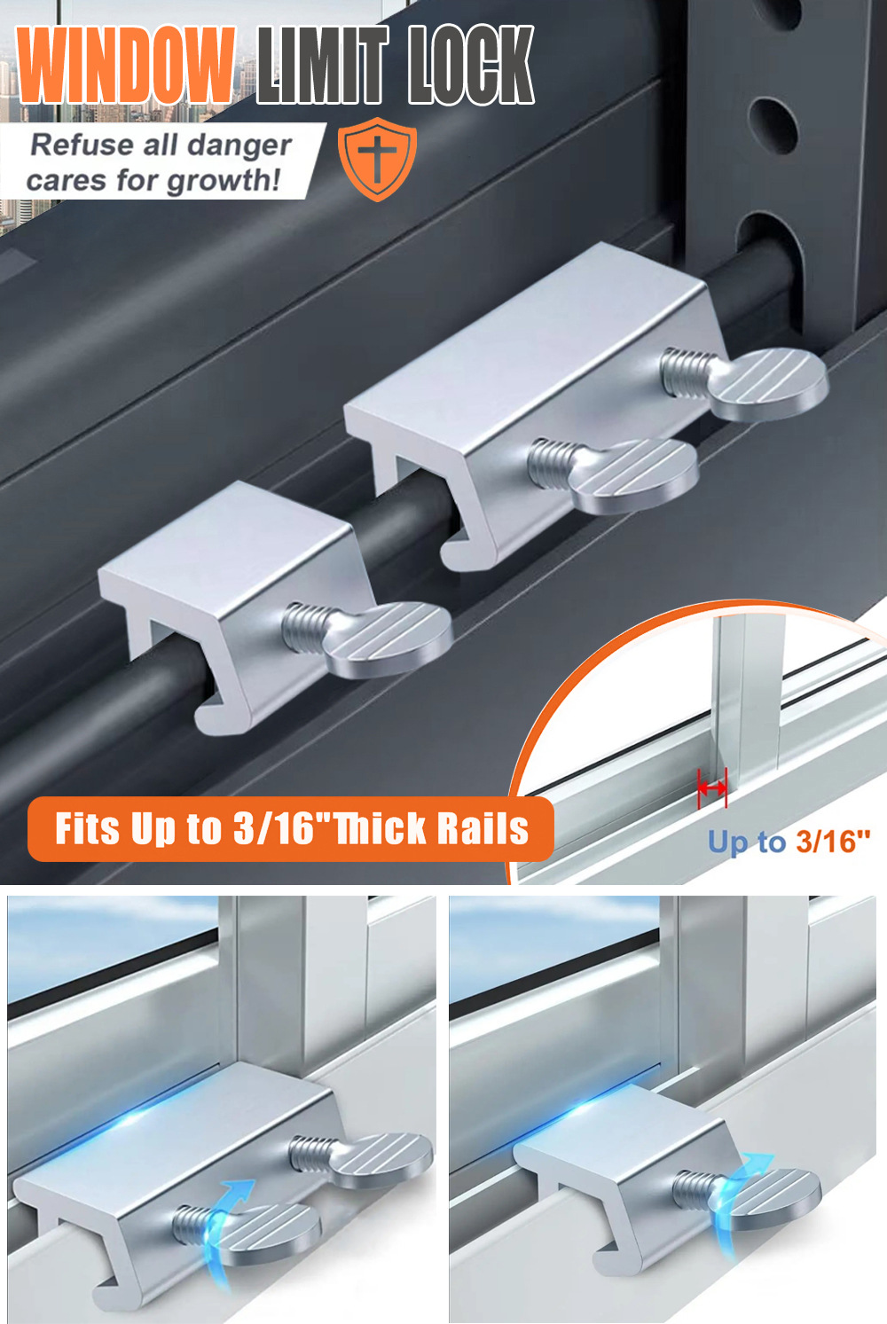 三环金属门窗限位锁点挂锁防锈耐用安全固定详情1